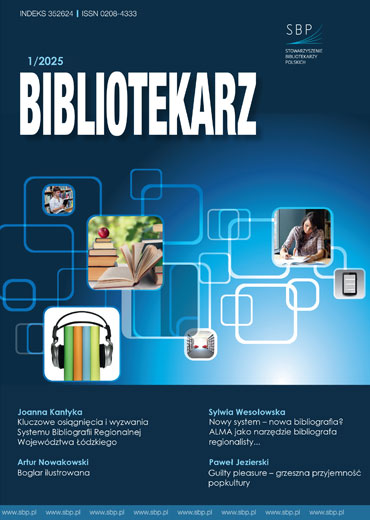 Okładka czasopisma Bibliotekarz 1/2025