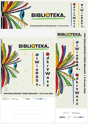 Pakiet grafik promujących Tydzień Bibliotek 2026